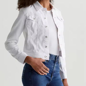 Meilleure qualité femmes Denim vestes à la mode boutonné courte longueur culture Denim haut coupe régulière jean manteau adultes filles - Product Image 4