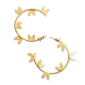 Pendientes bonitos de diseños únicos para mujer, aros de joyería hechos a mano chapados en oro de latón, fabricantes y proveedores de joyería nupcial mínima - Product Image 5