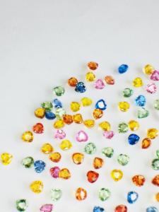 Multi saphir naturel en forme de coeur pierres précieuses en vrac AAA qualité AAA lustre très belles pièces et parfait pour toute fabrication de bijoux - Product Image 5