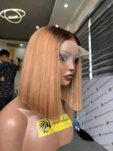 Peluca de Cabello Humano Remy Vietnamita de Corte Recto, Estilo Liso Sedoso, con Cierre 2*6, Color Natural y Ombre - Product Image 4