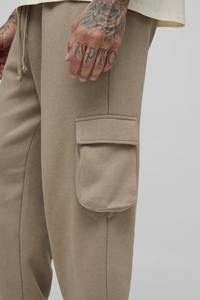 Pantalones de chándal de pierna recta ancha holgados ligeros con cordón corto y logotipo bordado personalizado pantalones de hombre lavados estilo Hip Hop - Product Image 5