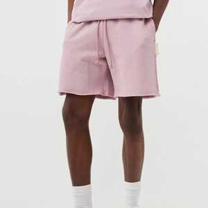 กางเกงขาสั้นวิ่งออกกำลังกายลำลองสำหรับผู้ชายผ้าฝ้ายขนแกะสีพื้น8นิ้วย้อมโลโก้ได้ตามต้องการ - Product Image 6