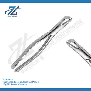 Pince d'extraction motif américain Fig 222 sagesses inférieures allemand haute qualité Starnderd Instruments chirurgicaux dentaires Pakistan - Product Image 2