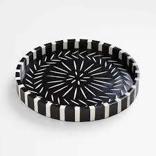 Plateau de service incrusté d'os naturel plateau de stockage d'os par artisanat en croissant - Product Image 2