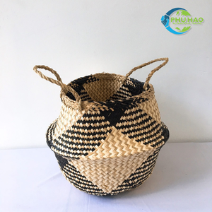Handmade SEAGRASS <b>BELLY</b> <b>BASKETS</b> with Handles for Clothes, Blankets, and Household Storage Vietnam Crafts - Product Image 5