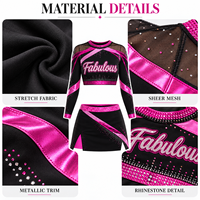 Uniforme de cheerleading personnalisé OEM en twill, robe de compétition pour filles à manches longues en spandex haute élasticité, faible MOQ