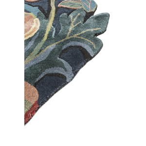 Alfombra Nebulora Azul de Lana y Viscosa Hecha a Mano con Diseño Floral, Rectangular de 9x12, para Entrada, Pasillo, Sala de Estar - Top-345 - Product Image 4