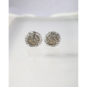 Boucles d'oreilles clips géométriques blanches en nacre pour mariage - Design tendance - Product Image 2