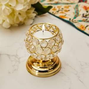 Bougeoirs chauffe-plat ronds en cristal occasions mariages fêtes salon table à manger chambre - Product Image 5