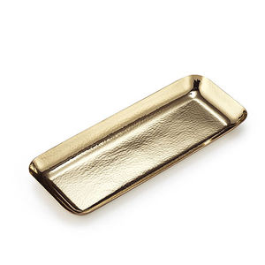 Increíble bandeja de servicio de Metal rectangular dorada para el hogar y la Mesa del Hotel 100 piezas MOQ Apto para lavavajillas estilo americano - Product Image 1