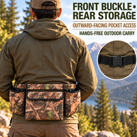 Sac banane de chasse multi-poches en nylon camouflage avec boucle à dégagement rapide réglable, durable, respirant et portable pour activités de plein air