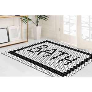 Tapis géométrique pour homme, tapis imprimé moderne pour la décoration de la salle de bain, tapis doux non tissé - Product Image 1