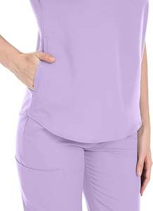 Ensemble de gommages multi-poches pour femmes Jogger Infirmière Uniforme en tissu spandex extensible Direct Factory OEM Healthcare Workwear - Product Image 4