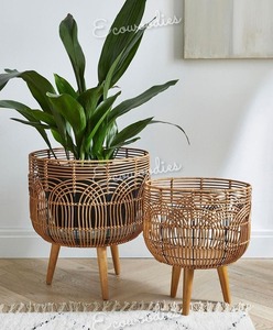 Top Selling Indoor Outdoor Hand Woven <b>Plant</b> <b>Basket</b> Storage Rattan Woven <b>Basket</b> Flower Pots Hotel Lobby Garden Decoration Bamboo - Product Image 5