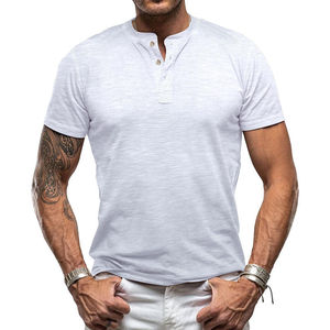 À la mode et élégant grande taille hommes Henley chemise Durable respirant tricoté coton décontracté sans col conception pour toutes les occasions - Product Image 1