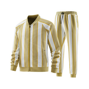 Conjuntos Deportivos Casuales para Hombre, Tallas Grandes, Color Sólido, Manga Larga, Cierre de Cremallera, 100% Algodón, Ropa Deportiva Ligera de Verano, Personalizable con Logotipo - Product Image 1