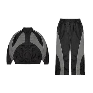 Nouvel ensemble deux pièces léger et respirant en 100 % coton, coupe-vent, style streetwear, imprimé, pour jogging, été 2026 - Product Image 2