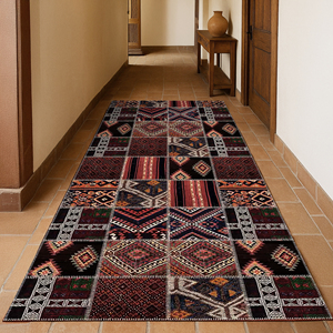 Alfombra de Estilo Kilim con Patrón Tradicional Boho Roma, Alfombra Turca Étnica Vintage, Alfombra de Pasillo de 4 m de Ancho, Impresión Digital OEM ODM - Product Image 4