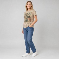 T-shirt personnalisé vintage avec imprimé de voyage et motif estampé, en coton, pour hommes et femmes, style streetwear décontracté, Nouveauté 2026, Fabrication OEM ODM
