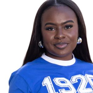 T-shirt bleu 1920 sororité avec broderie blanche T-shirt en coton ajusté unisexe pour les événements grecs et les occasions décontractées - Product Image 3