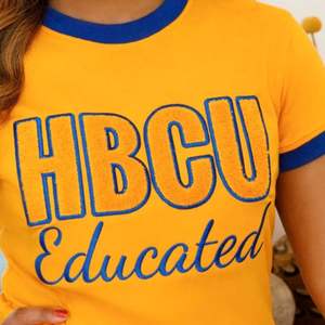 HBCU Mujeres SGRho Azul Oro Chenille Tee Educado Carta Bordado Premium Estilo universitario Camiseta Streetwear Ropa de moda - Product Image 6