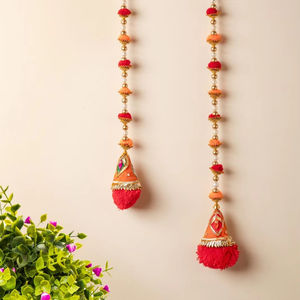 Guirlande de pompons en plastique Jaipur Marigold, écologique, style traditionnel indien, 36 pouces, colorée, pour la décoration de la maison et les mariages - Product Image 1