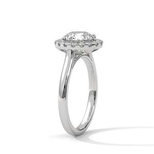 Bague de fiançailles élégante à halo rond, diamant de laboratoire de 2 carats, options or jaune, rose et blanc, clarté VVS, solitaire de luxe - Product Image 5