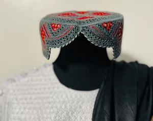 Mens Afghani Ethnic Vintage Traditional Formal <b>Cap</b> Handmade Lace Embroidered Islamic Headwear - Product Image 3