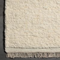 Luxuriöser Moderner Handgefertigter Hochwertiger Elfenbeinfarbener Handgeknüpfter 12mm Dicker Wollteppich Natürliche Farbe Haustierfreundlich für Jeden Raum Indien