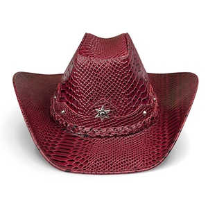 Sombreros de cuero genuino de moda, sombreros de vaquero para montar al aire libre, sombreros de vaquero de cuero de estilo occidental hechos a medida para hombres y mujeres - Product Image 5