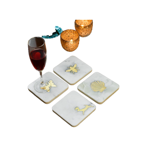 Highest Quality Drinks <b>Black</b> White Square Shape Wedding Favor Natural Stone Marble <b>Coasters</b> For Coffee or Tea Cupmats - Product Image 5