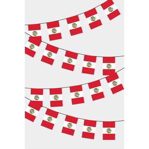 Guirlande de drapeaux péruviens rectangulaires pour décorations de fête - Product Image 1