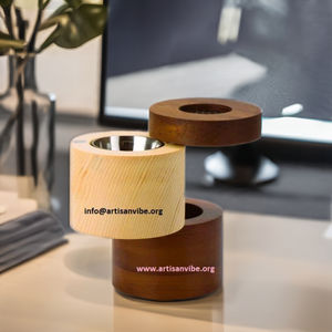 Brûleur de oud saoudien authentique-Mukhwar en bois fait à la main pour Bakhoor & Amber (porte-encens de luxe de style koweïtien) - Product Image 2