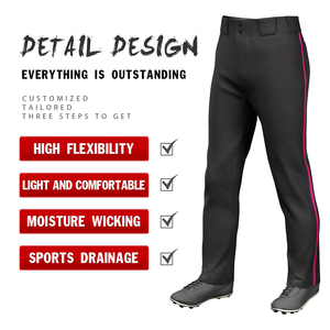 Nouvel arrivage de pantalons de baseball pour hommes, couleur noire, entraînement sportif, pantalons de softball respirants de grande taille pour joueurs professionnels - Product Image 3