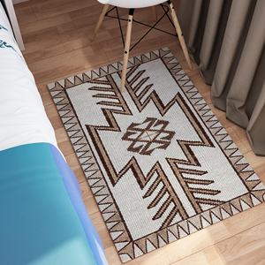 Geometric Vintage Pattern Printed <b>Rug</b>, Brown <b>Boho</b> Turkish Design, Anti-Slip Small <b>Rug</b>,Goblen <b>Rug</b> - Product Image 5