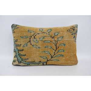 Premium Beige Kantha Patchwork Wool Pillow 16x24 Inch Luxury <b>Fluffy</b> Woven Pattern Portable <b>Bedding</b>-Square Ring Vintage - Product Image 1
