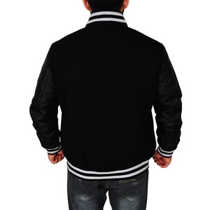 Nuevo diseño 2025, chaqueta de bola Base bordada con parches personalizados para hombres y mujeres, chaqueta Varsity con mangas de cuero genuino de alta calidad - Product Image 3