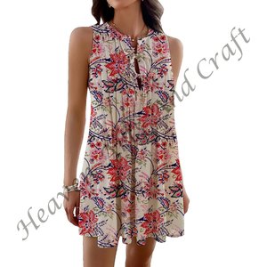 Nouvelle collection de robes d'été pour femmes 2026, robe en coton imprimée pour les soirées d'été, robe plissée - Product Image 1