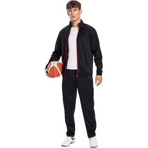 Ensemble de survêtement en polyester le plus vendu, fermeture éclair intégrale, respirant, léger, décontracté, jogging, entraînement en salle de sport, veste - Product Image 5