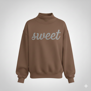 Oversized Women Printed Long Mockneck Sweatshirt Winter Casual Relaxed Fit Pullover Street Fashion <b>Top</b> for Cozy Daily Comfort - Product Image 1