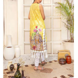 Venta al por mayor 2023 Verano de alta calidad de las mujeres Salwar Kameez Color personalizado tamaño y estilo mejor calidad vestido de césped - Product Image 6