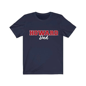 Camisetas con estampado de mamá y papá DE LA Universidad de Howard, camisetas formales de punto transpirables Family College Spirit, logotipo frontal a juego Spirit Wear - Product Image 1