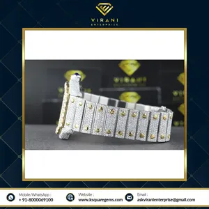 Factory Wholesale High Quality Custom Unisex Iced Out Luxury Stainless Steel <b>Watch</b> with Full Diamond Dial Band Worldwide Export - Product Image 5