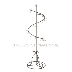 Support de présentation de Noël en forme d'arbre, finition argentée et noire, en fer forgé, style Art Déco classique, fait main - Product Image 6