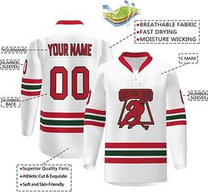Custom Ice Hockey Jersey 2025 Sublimated Uniform Set Tackle Twill Stitched Pro Teamwear Pedidos al por mayor - Product Image 6