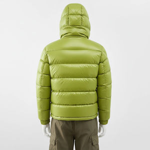 Veste polaire personnalisée vert citron brillant 2026, manteau d'hiver isolé chaud et rembourré avec fermeture éclair et broderie frontale épaisse - Product Image 3