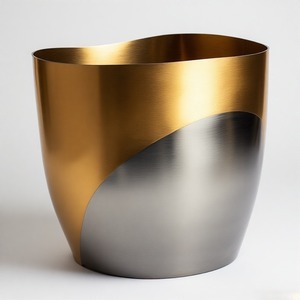 Jardinière en métal mat et brillant de style bicolore pour les espaces raffinés à la recherche d'accents naturels équilibrés - Product Image 5