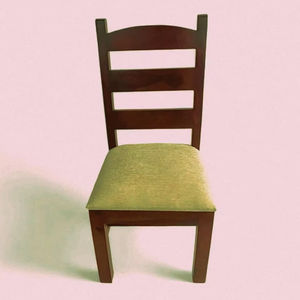 Chaise de salle à manger en bois d'acacia noyer foncé chaise de loisirs douce pour chambre appartement hôtel école en plein air Villa - Product Image 2