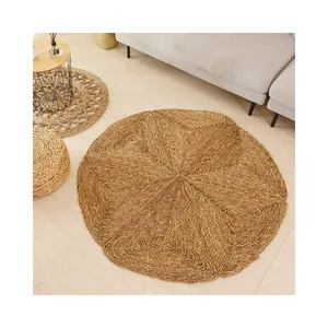 CARPET RUG Designed Round Shaped Water Hyacinth Rug Natural Area Rugs and Carpet Made in Vietnam ODM OEM Service