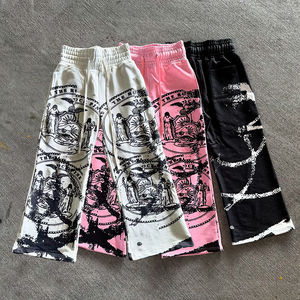 Ropa de calle de alta calidad, pantalones de chándal gráficos, serigrafía personalizada para hombre, pantalones de chándal holgados de algodón de pierna ancha de peso pesado - Product Image 1